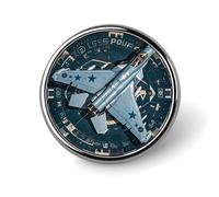 Badge rond en forme de jet de combattant de l'armée de l'air - Broche en émail - Décoration personnalisée pour vêtements - Unisexe - Porte-badge, chapeaux, sacs, chemises