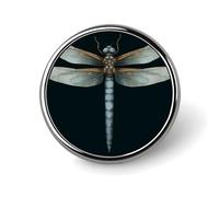 Badge rond en forme de libellule - Broche en fer blanc léger et durable pour chapeau, vêtements, sac à dos, épingles décoratives, circulaire, alliage d'aluminium
