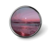 Badge rond en forme de lune violette pour homme et femme, durable et élégant, badges en métal léger pour chemises, vestes, chapeaux