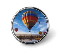 Badge rond en forme de montgolfière - Jolie broche décorative pour chapeaux et vestes - Accessoire de bijoux pour fête de mariage