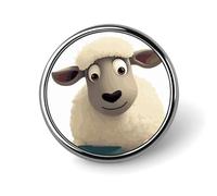 Badge rond en forme de mouton - Épinglette en émail - Broche à boutons - Décoration personnalisée pour vêtements - Unisexe - Porte-badge, chapeaux, sacs, chemises