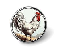 Badge rond en forme de poule - Jolie broche pour chapeaux, vestes - Décoration personnalisée - Accessoires de bijoux pour fête de mariage