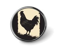 Badge rond en forme de poulet de ferme - Jolie broche décorative pour chapeaux, vestes, vêtements, bijoux, accessoires pour cadeau de fête de mariage