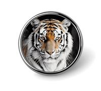 Badge rond en forme de tigre personnalisé léger et durable en fer blanc pour chapeau, vêtements, sac à dos, épingles décoratives, circulaire, alliage d'aluminium