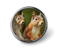 Badge rond en forme d'écureuil mignon en émail broche bouton broche personnalisée vêtements décoration unisexe porte-badge chapeaux sacs chemises décoration