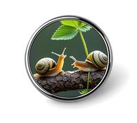 Badge rond en forme d'escargot fraise pour homme et femme, durable et élégant, badges en métal léger pour chemises, vestes, chapeaux
