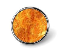Badge rond en lave orange et jaune - Jolie broche décorative pour chapeaux, vestes, vêtements, bijoux, accessoires pour fête de mariage