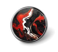 Badge rond en marbre noir et rouge mignon en émail broche bouton broche personnalisée vêtements décoration unisexe porte-badge chapeaux sacs chemises décoration