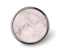 Badge rond en marbre rose pour homme et femme, durable et élégant, badges en métal léger pour chemises, vestes, chapeaux