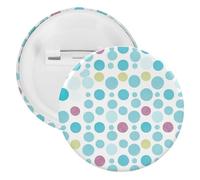 Badge rond en métal à pois bleus, broche légère pour sac à dos, épingles à boutons tendance pour chemises, vestes, châle, manteau, unisexe, 20PCS, Fer blanc, épingles rondes en métal