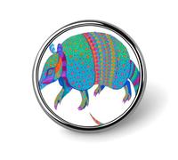 Badge rond en métal avec animaux colorés - Pour vêtements, sacs, chapeaux, décorations de fête - Accessoires pour homme et femme