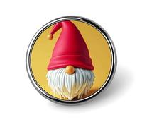 Badge rond en métal avec chapeau de nain mignon - Pour vêtements, sacs, chapeaux - Décoration de fête - Accessoires pour homme et femme