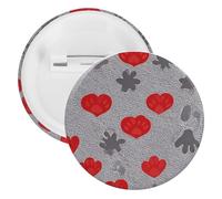 Badge rond en métal avec griffe de chien, broche légère pour sac à dos, épingles à boutons tendance pour chemises, vestes, châle, manteau, unisexe, 5PCS, Fer blanc, épingles rondes en métal