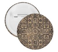 Badge rond en métal avec impression de fond antique, broche légère pour sac à dos, épingles à boutons tendance pour chemises, vestes, châle, manteau, unisexe, 12PCS, Fer blanc, épingles rondes en