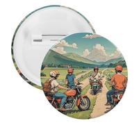 Badge rond en métal avec inscription « Friend Riding A Motorcycle » - Broche légère pour sac à dos - Pour chemises, vestes, châle, manteau - Unisexe, 20PCS, Fer blanc, épingles rondes en métal