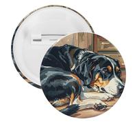 Badge rond en métal avec motif chiens endormis dans la maison, broche légère pour sac à dos, épingles à boutons tendance pour chemises, vestes, châle, manteau, unisexe, 12PCS, Fer blanc, épingles