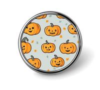 Badge rond en métal avec motif de citrouilles mignonnes d'Halloween, badge imprimé, badges circulaires personnalisés, 1"