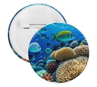Badge rond en métal avec motif de poisson corallien, broche légère pour sac à dos, épingles à boutons tendance pour chemises, vestes, châle, manteau, unisexe, 20PCS, Fer blanc, épingles rondes en