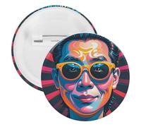 Badge rond en métal avec motif de visage intéressant, broche légère pour sac à dos, épingles à boutons tendance pour chemises, vestes, châle, manteau, unisexe, 12PCS, Fer blanc, épingles rondes en