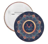 Badge rond en métal avec motif floral circulaire, broche légère pour sac à dos, épingles à boutons tendance pour chemises, vestes, châle, manteau, unisexe, 12PCS, Fer blanc, épingles rondes en métal
