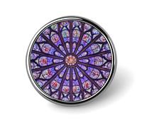 Badge rond en métal avec motif imprimé de fenêtres en verre de Paris, badge personnalisé en forme de cercle, 2,5 cm