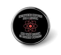 Badge rond en métal avec motif imprimé, idéal pour la physique atomique, badge personnalisé de 2,5 cm