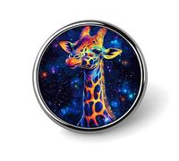 Badge rond en métal avec motif imprimé représentant un dieu girafe de la galaxie, badge personnalisé de 2,5 cm
