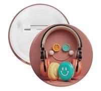 Badge rond en métal avec motif visage souriant heureux, broche légère pour sac à dos, épingles à boutons tendance pour chemises, vestes, châle, manteau, unisexe, 20PCS, Fer blanc, épingles rondes en