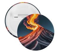 Badge rond en métal avec motifs marbrés ressemblant à des sommets de montagne, broche légère pour sac à dos, épingles à boutons tendance pour chemises, vestes, châle, manteau, unisexe, 20PCS, Fer