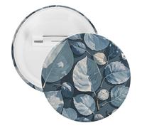 Badge rond en métal bleu et gris pour sac à dos, broche tendance pour chemises, vestes, châle, manteau unisexe, 5PCS, Fer blanc, épingles rondes en métal