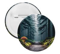 Badge rond en métal « Champignons on The Dark » - Broche légère pour sac à dos - Épingles à boutons tendance pour chemises, vestes, châles, manteaux - Unisexe, 20PCS, Fer blanc, épingles rondes en