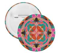Badge rond en métal coloré avec motifs bohémiens, broches légères pour sac à dos, épingles à boutons tendance pour chemises, vestes, châles, manteaux unisexes, 20PCS, Fer blanc, épingles rondes en
