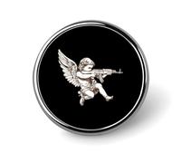 Badge rond en métal Cupidon Eros Shooting Falling in Love Motif imprimé Badge bouton Badges circulaires personnalisés 1"