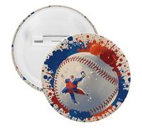 Badge rond en métal de style baseball avec éclaboussures - Broche légère pour sac à dos - Broche tendance pour chemises, vestes, châle, manteau - Unisexe, 12PCS, Fer blanc, épingles rondes en métal