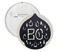 Badge rond en métal en forme de goutte d'eau, broche légère pour sac à dos, épingles à boutons tendance pour chemises, vestes, châle, manteau, unisexe, 5PCS, Fer blanc, épingles rondes en métal