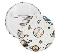 Badge rond en métal graffiti astronaute spatial, broche légère pour sac à dos, épingles à boutons tendance pour chemises, vestes, châle, manteau, unisexe, 20PCS, Fer blanc, épingles rondes en métal
