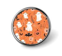 Badge rond en métal imprimé avec motif fantômes, citrouilles, araignées, Halloween, badge personnalisé, 2,5 cm
