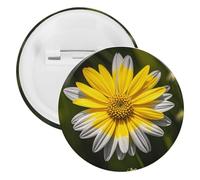 Badge rond en métal jaune et gris, broche légère pour sac à dos, épingles à boutons tendance pour chemises, vestes, châle, manteau, unisexe, 5PCS, Fer blanc, épingles rondes en métal