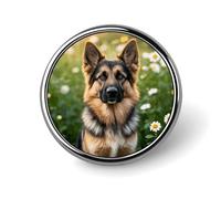 Badge rond en métal, motif berger allemand, pour homme et femme, durable et élégant, idéal pour chemises, vestes, chapeaux