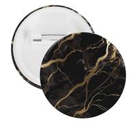 Badge rond en métal noir et doré, broche légère pour sac à dos, épingles à boutons tendance pour chemises, vestes, châle, manteau, unisexe, 12PCS, Fer blanc, épingles rondes en métal