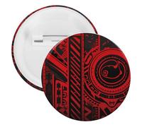 Badge rond en métal noir et rouge, broche légère pour sac à dos, épingles à boutons tendance pour chemises, vestes, châle, manteau, unisexe, 12PCS, Fer blanc, épingles rondes en métal
