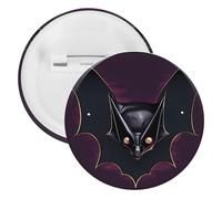 Badge rond en métal noir fantôme chauve-souris, broche légère pour sac à dos, épingles à boutons tendance pour chemises, vestes, châle, manteau, unisexe, 12PCS, Fer blanc, épingles rondes en métal