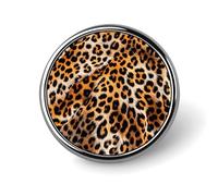 Badge rond en métal personnalisé avec couverture léopard pour vêtements, sacs, chapeaux, broche imprimée humoristique, décoration de fête, accessoires pour homme et femme