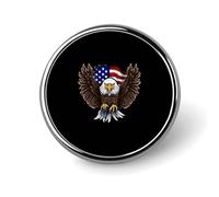 Badge rond en métal personnalisé avec drapeau des États-Unis - Pour vêtements, sacs, chapeaux, décorations de fête - Accessoires pour homme et femme