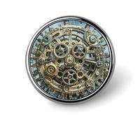 Badge rond en métal personnalisé avec engrenages steampunk cool pour vêtements, sacs, chapeaux, broche humoristique imprimée, décoration de fête, accessoires pour homme et femme