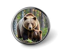 Badge rond en métal personnalisé avec inscription « Mama Bear » pour vêtements, sacs, chapeaux, décorations de fête, accessoires pour homme et femme