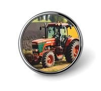 Badge rond en métal personnalisé avec motif tracteurs agricoles pour vêtements, sacs, chapeaux, broches imprimées humoristiques, accessoires de décoration de fête, accessoires pour homme et femme