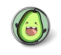 Badge rond en métal personnalisé avec motif vache heureuse - Pour vêtements, sacs, chapeau - Broche imprimée humoristique - Décoration de fête - Accessoires pour homme et femme