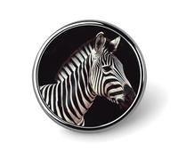 Badge rond en métal personnalisé avec motif zèbre pour vêtements, sacs, chapeaux, décorations de fête, accessoires pour homme et femme