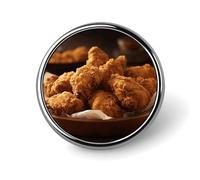 Badge rond en métal personnalisé avec plaque de poulet frit - Pour vêtements, sacs, chapeaux, décorations de fête - Accessoires pour homme et femme